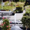 Blick auf einen Springbrunnen